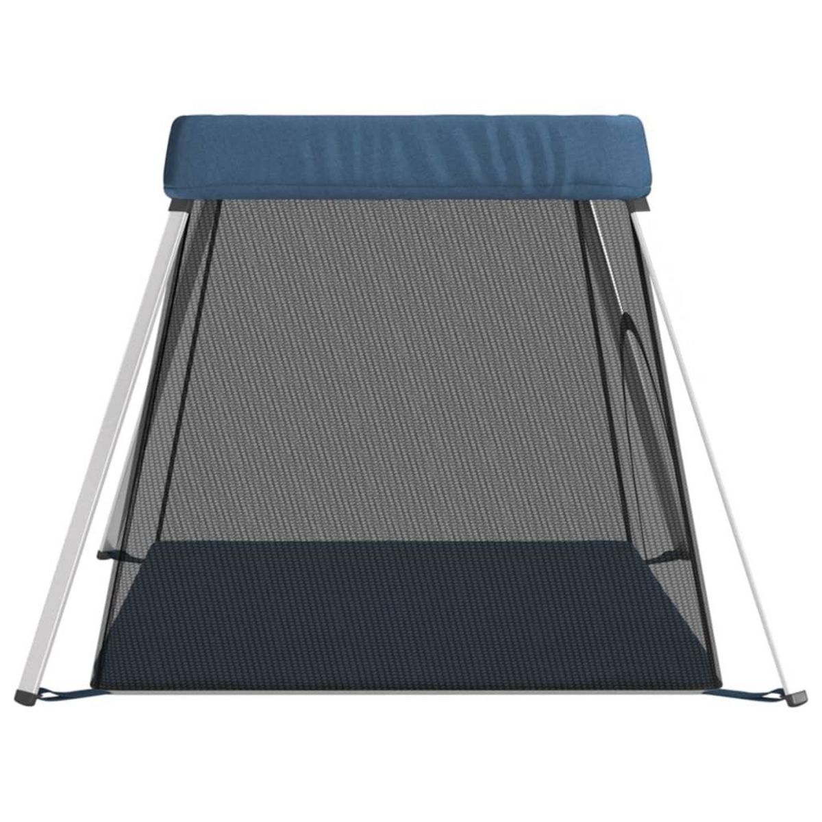 VIDAXL Parc pour bebe avec matelas Bleu marine Tissu de lin