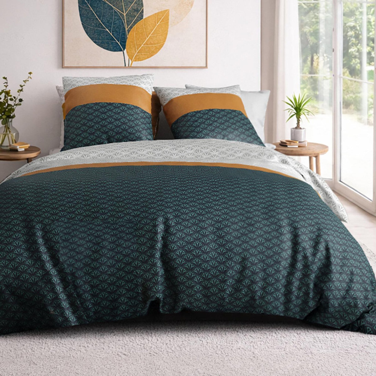 ATELIER DU COTON Parure housse de couette 100% coton 57fils orus