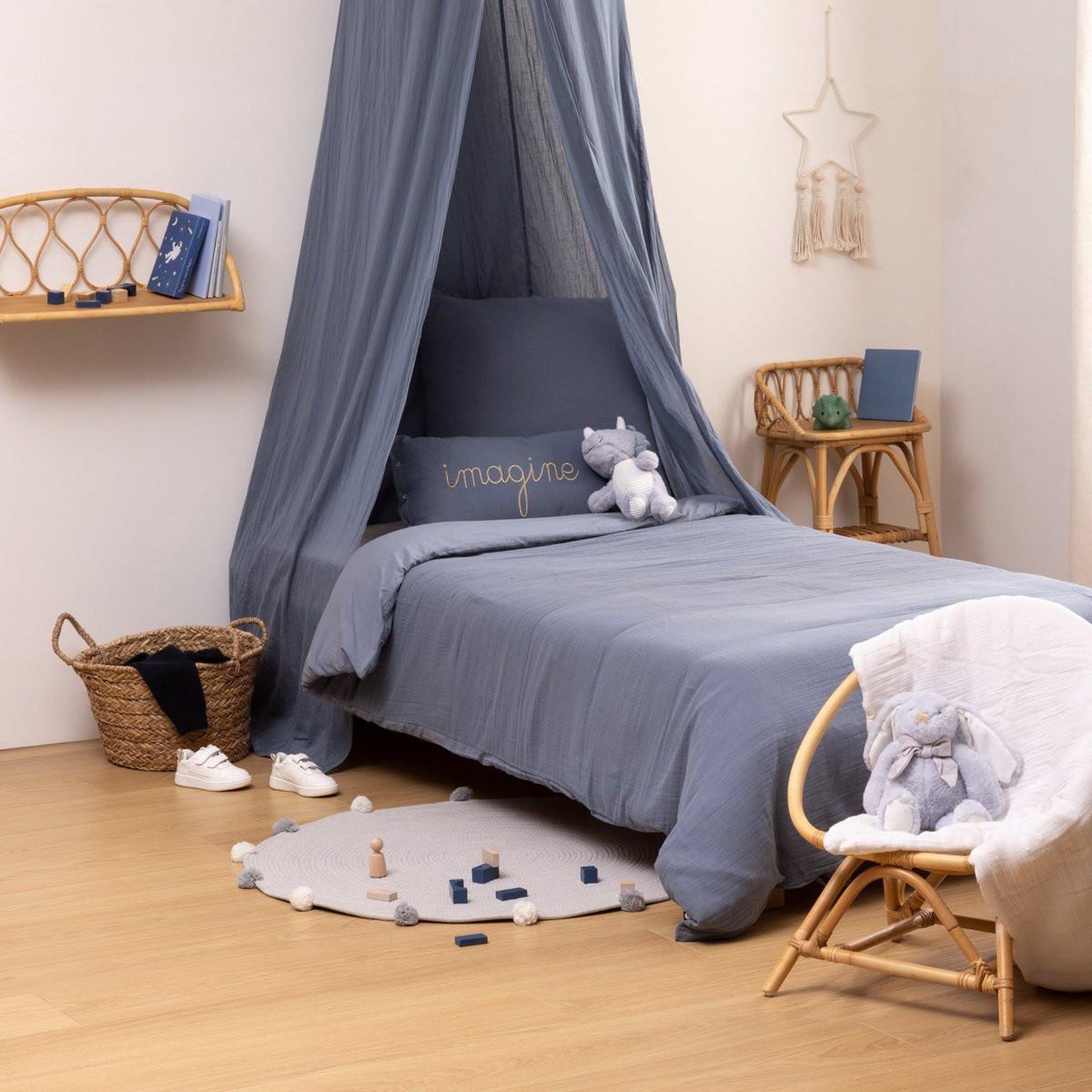 Atmosphera Kids Parure de lit 2 pièces  lili  140x200cm bleu gris