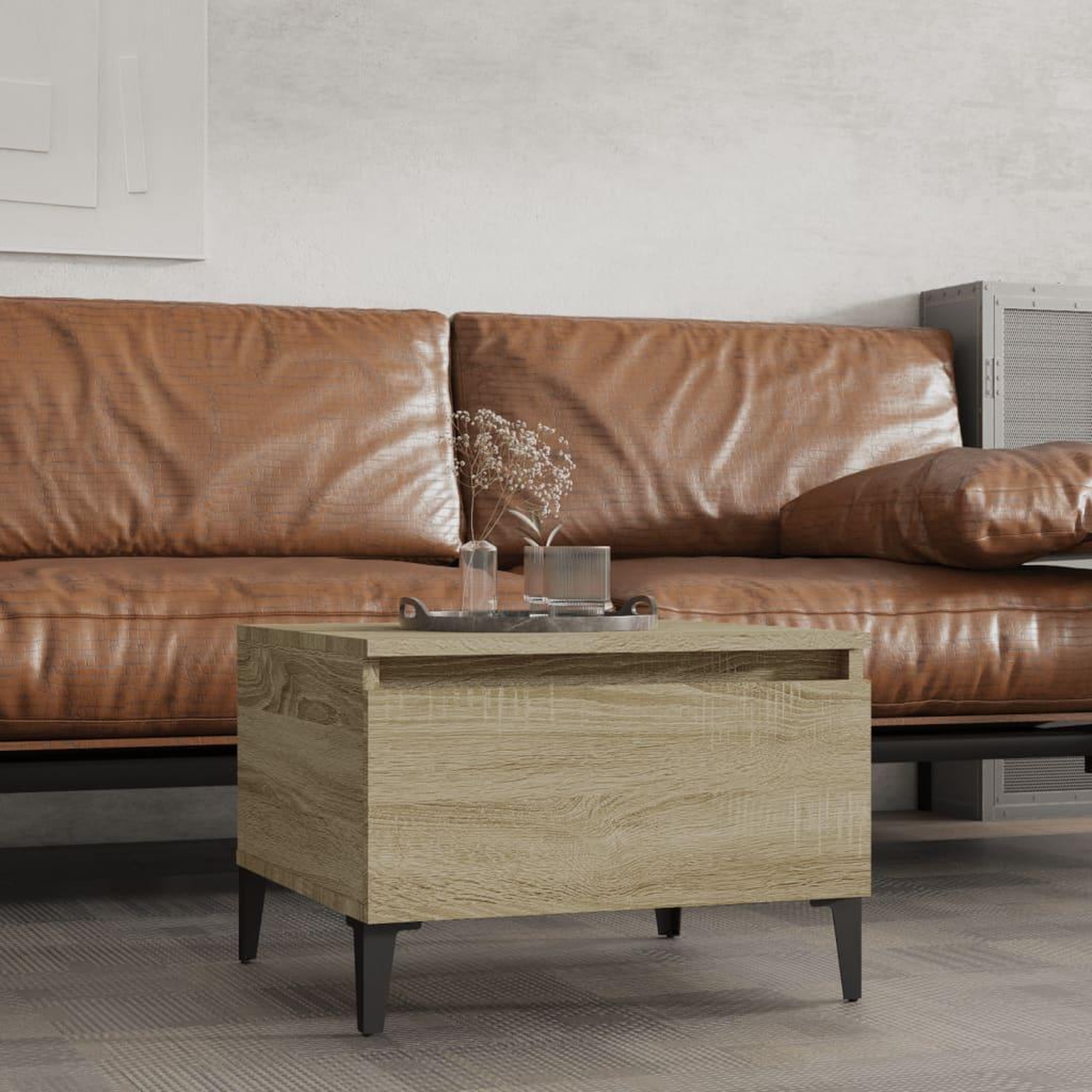 Voir la diapositive 1 : VIDAXL Table d'appoint Chene sonoma 50x46x35 cm Bois d'ingenierie