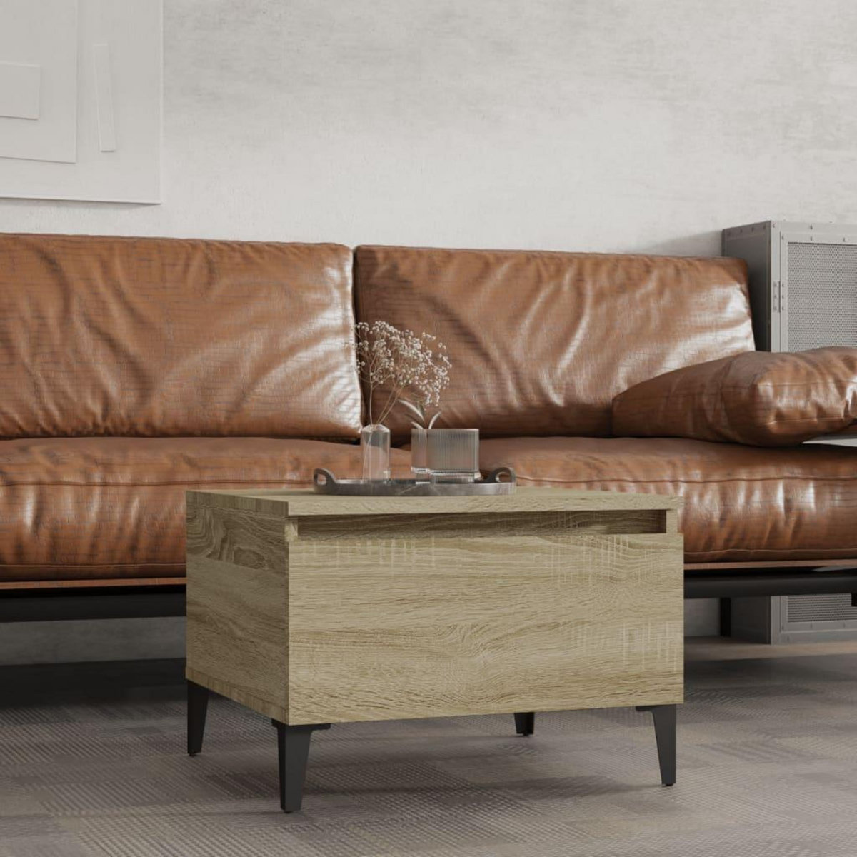 VIDAXL Table d'appoint Chene sonoma 50x46x35 cm Bois d'ingenierie