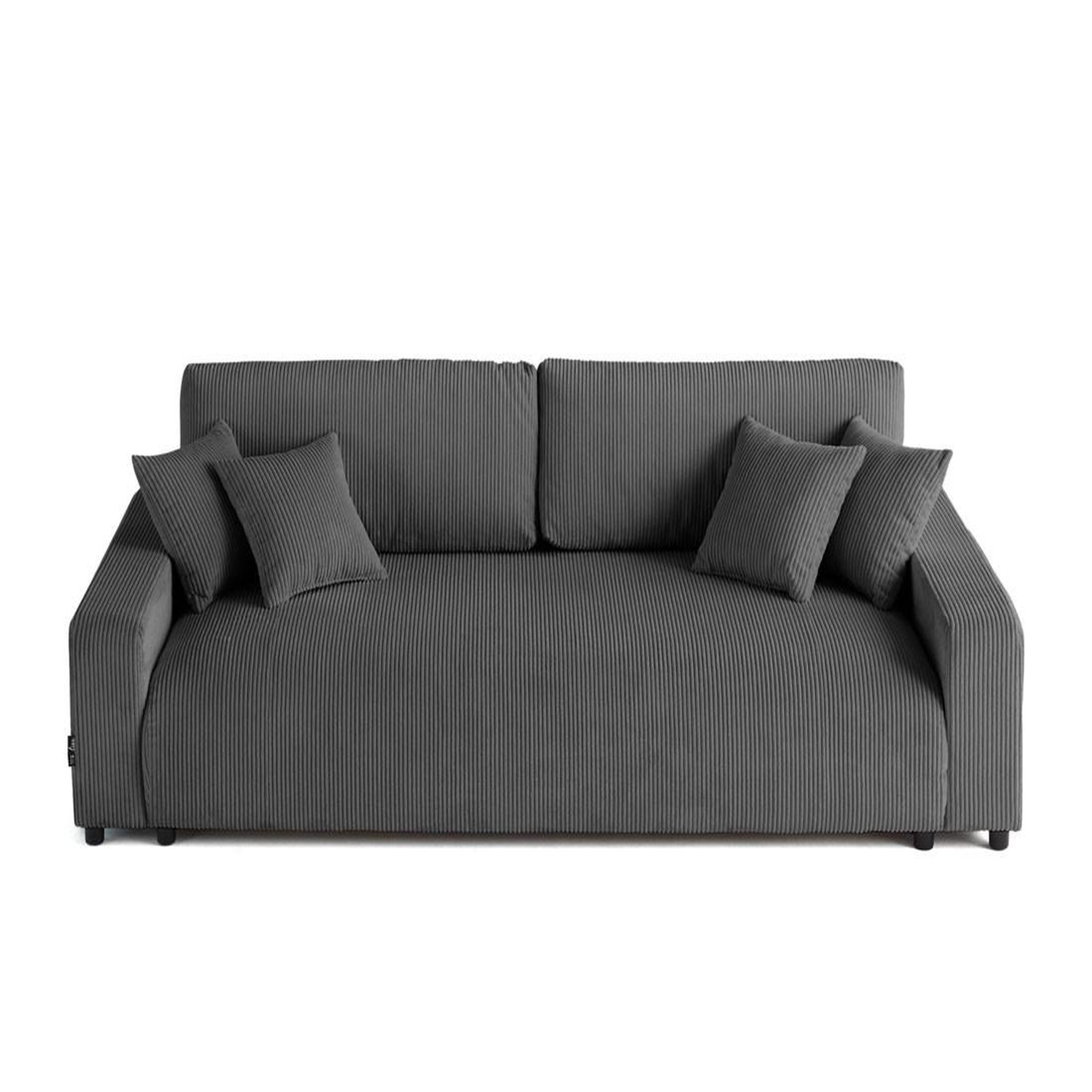 Voir la diapositive 1 : LISA DESIGN Pivoine - canapé droit 3 places - convertible avec coffre - en velours côtelé