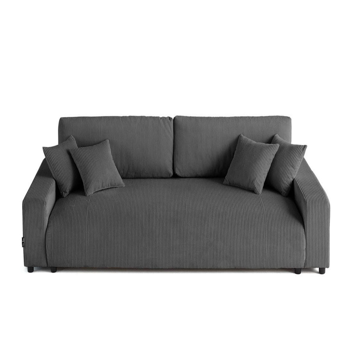 LISA DESIGN Pivoine - canapé droit 3 places - convertible avec coffre - en velours côtelé