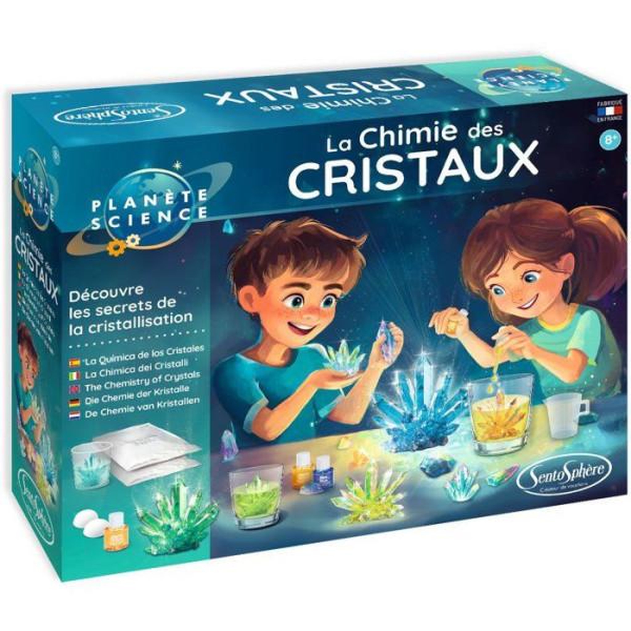 Sentosphere La Chimie des Cristaux - SENTOSPHERE - Collection de minéraux - 2 sachets pour créer des cristaux - Des 8 ans