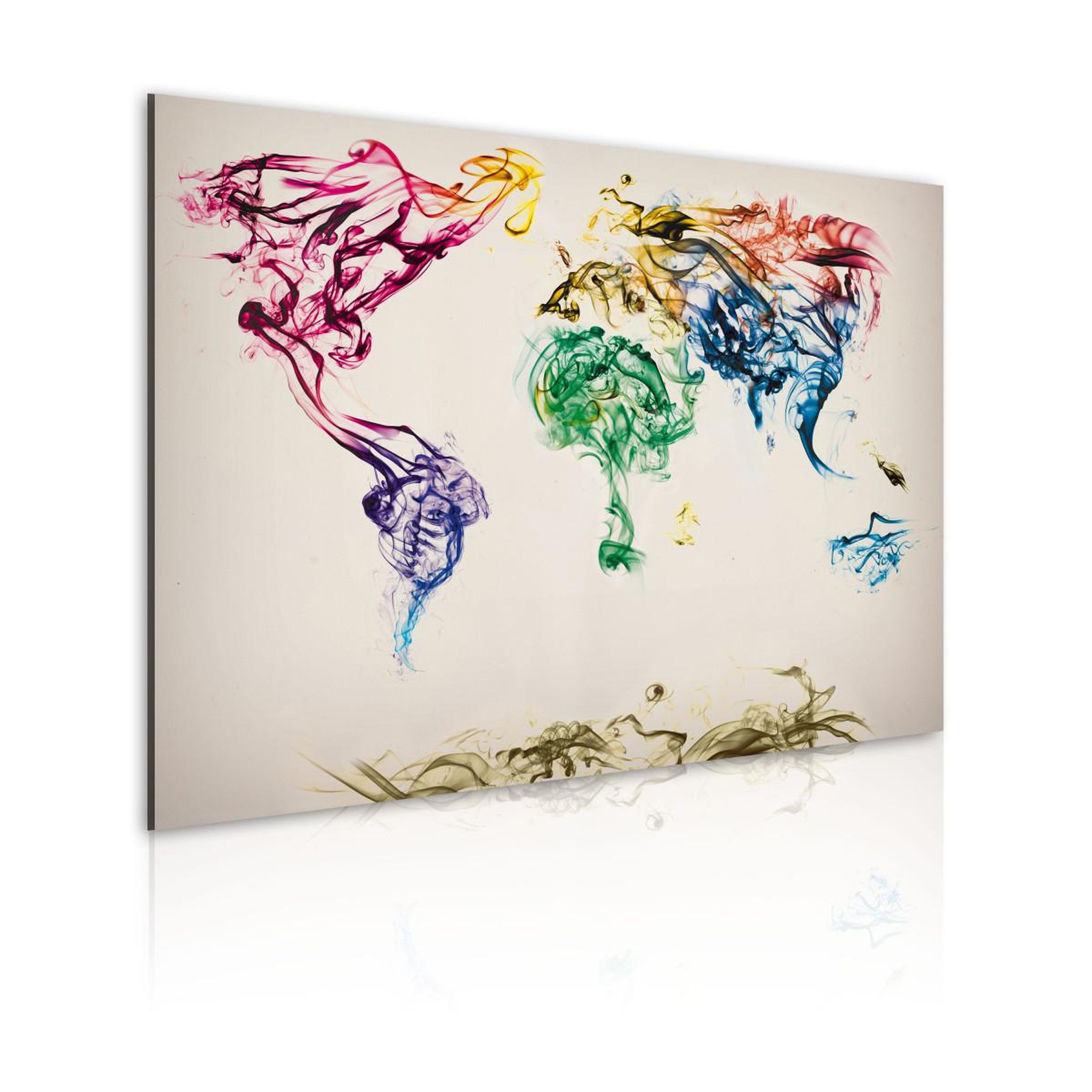 Voir la diapositive 1 : Paris Prix Tableau Imprimé  Carte Mondiale en Fumée Colorée