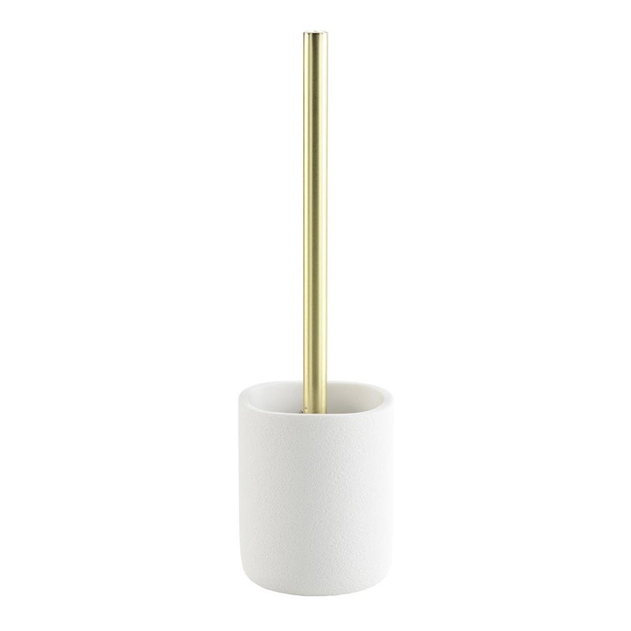 Douceur d'Intérieur Brosse wc en résine  aquamarbre  36cm blanc