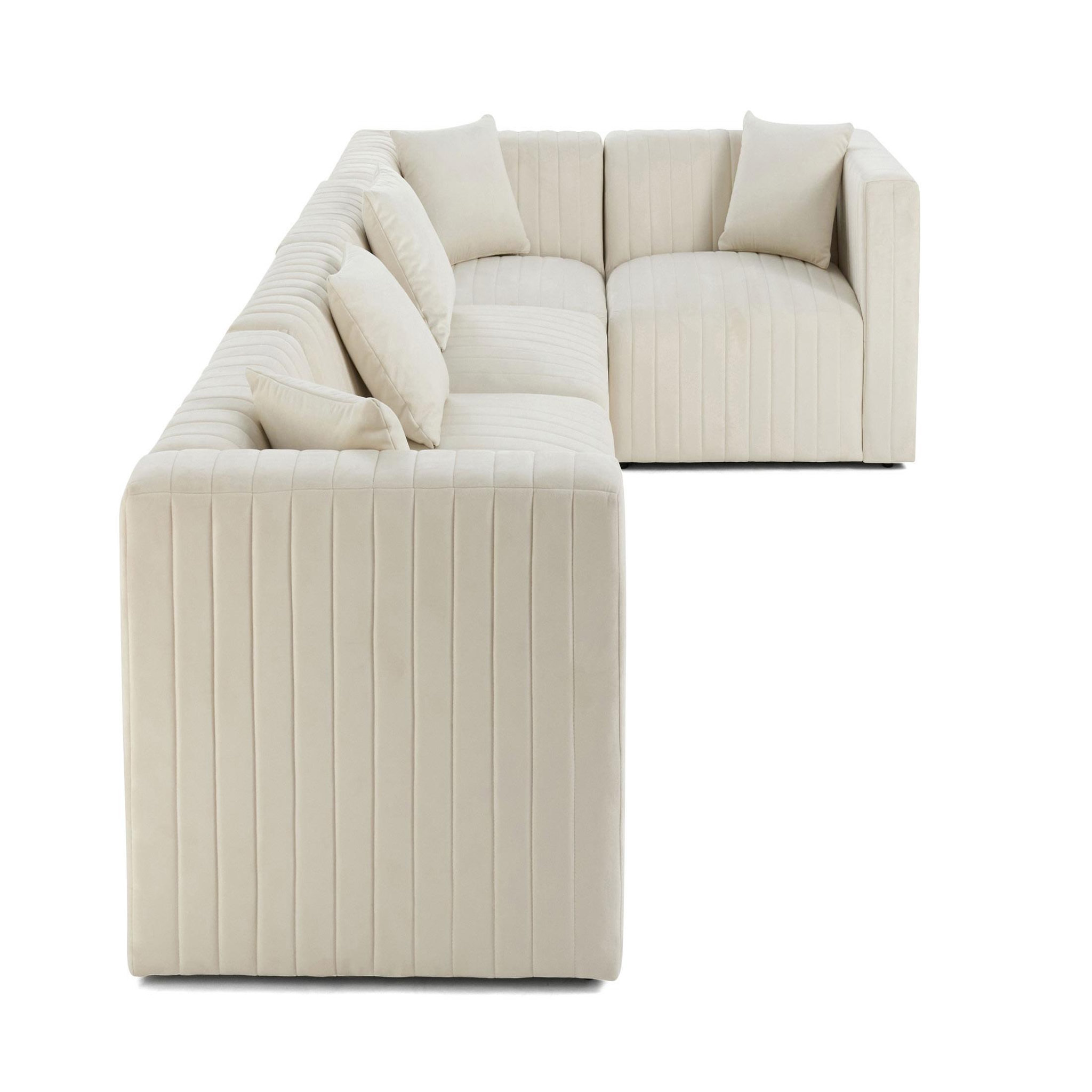 Voir la diapositive 6 : BEST MOBILIER Nova - canapé modulable d'angle réversible - 6 places - en velours