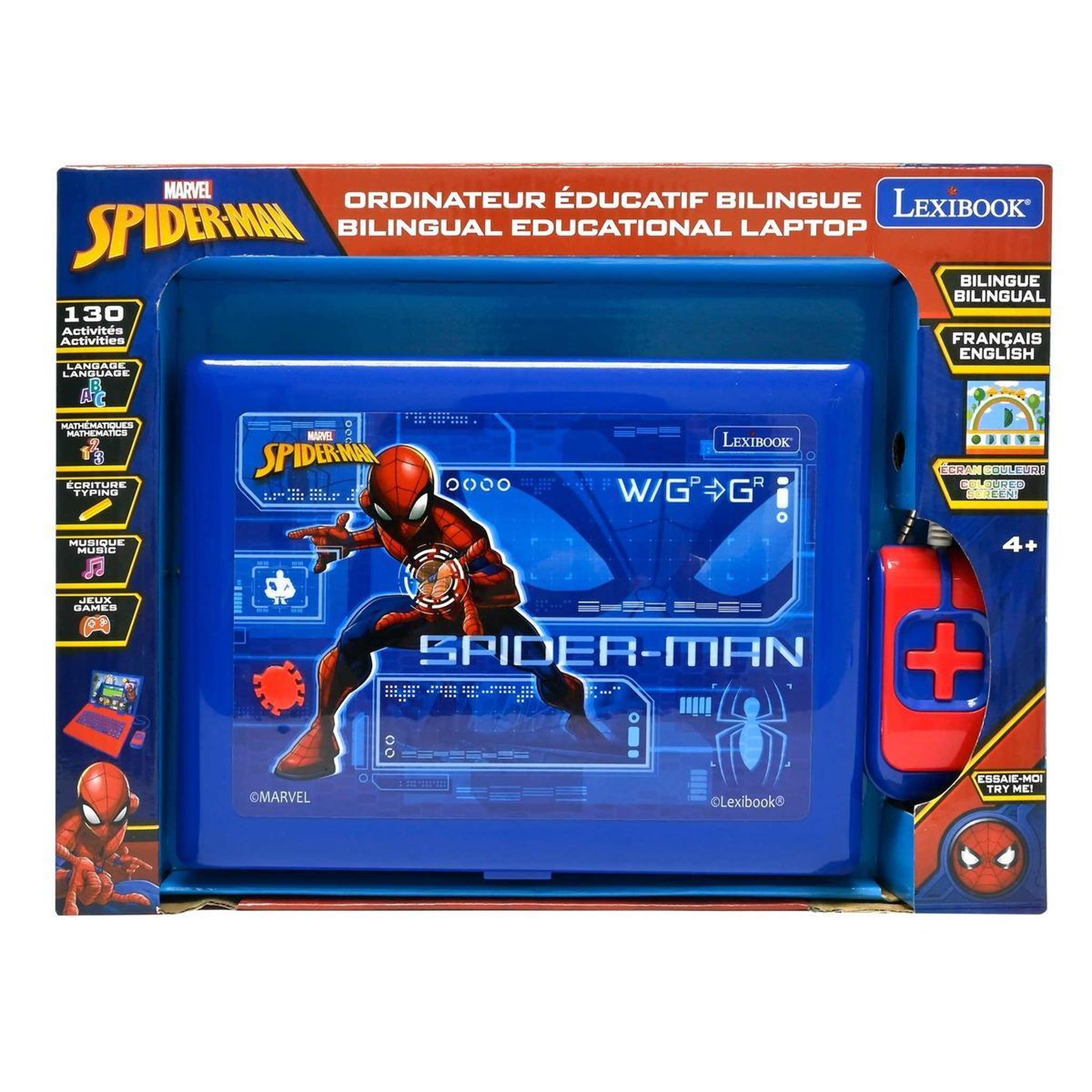Voir la diapositive 2 : Lexibook Ordinateur éducatif couleur Spiderman bilingue français et anglais
