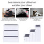 Voir la diapositive 5 : PAWHUT Escalier pour chien animaux rampe 3 marches revêtement tapis coffre interne rangement blanc