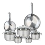ELO Ensemble de 2 Poêles de cuisson 24 et 32 cm et 5 faitouts 12, 14, 16, 20 et 24 cm Elo Profi Brillant