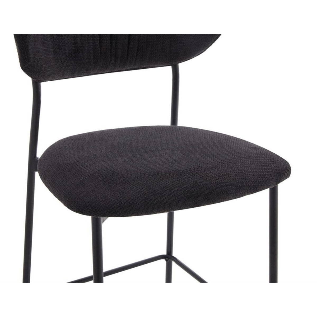 LISA DESIGN Rosita - lot de 4 tabourets de bar - en tissu - gris anthracite