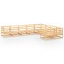 Voir la diapositive 2 : VIDAXL Salon de jardin 9 pcs bois de pin massif
