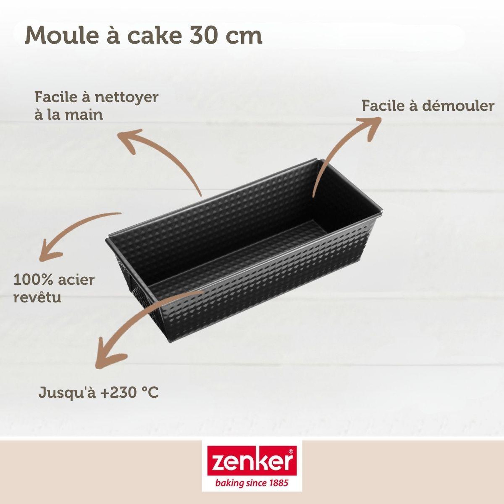 Voir la diapositive 3 : ZENKER Moule à cake 30,5 cm zenker black metallic
