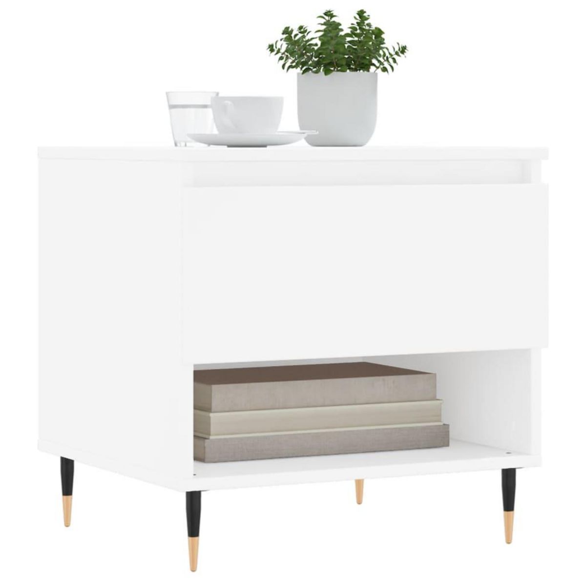 VIDAXL Table basse blanc 50x46x50 cm bois d'ingenierie