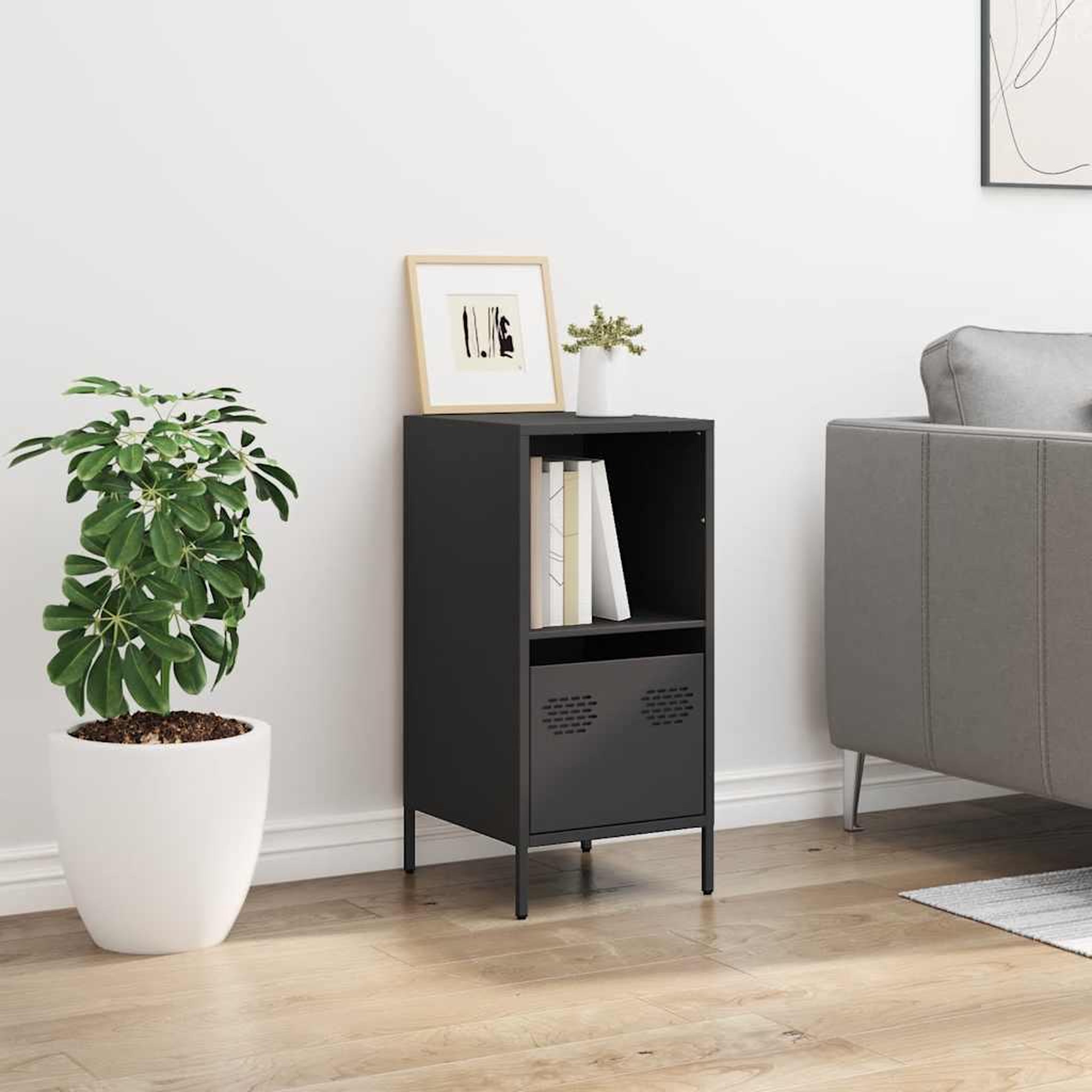 Voir la diapositive 3 : VIDAXL Buffet noir 35x39x73,5 cm acier lamine a froid