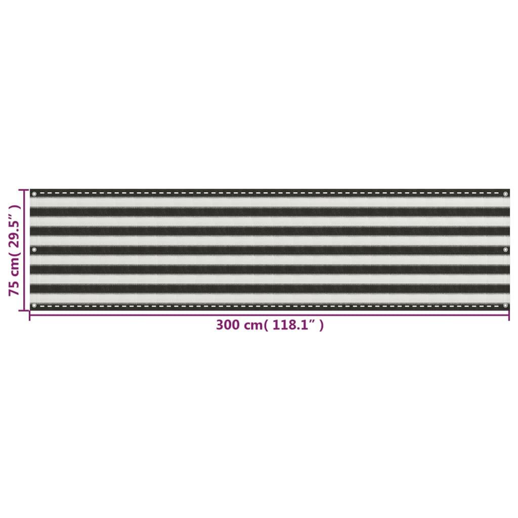 Voir la diapositive 6 : VIDAXL Ecran de balcon PEHD 75x300 cm Anthracite et blanc