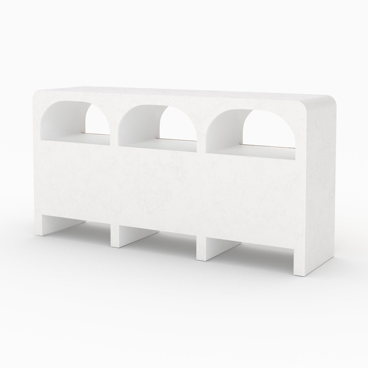 Rendez vous déco Buffet en béton blanc cassé et bois-Fira