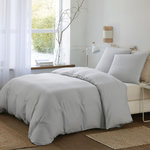 ATELIER DU COTON Housse de couette 240x220cm + 2 taies d'oreiller imprimées 100% gaze de coton