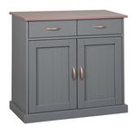 Paris Prix Buffet 2 Portes & 2 Tiroirs  Zernan  90cm Gris