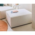 BEST MOBILIER Topaze - pouf - en tissu velours relief. Coloris disponibles : Vert, Beige, Orange, Marron, Gris