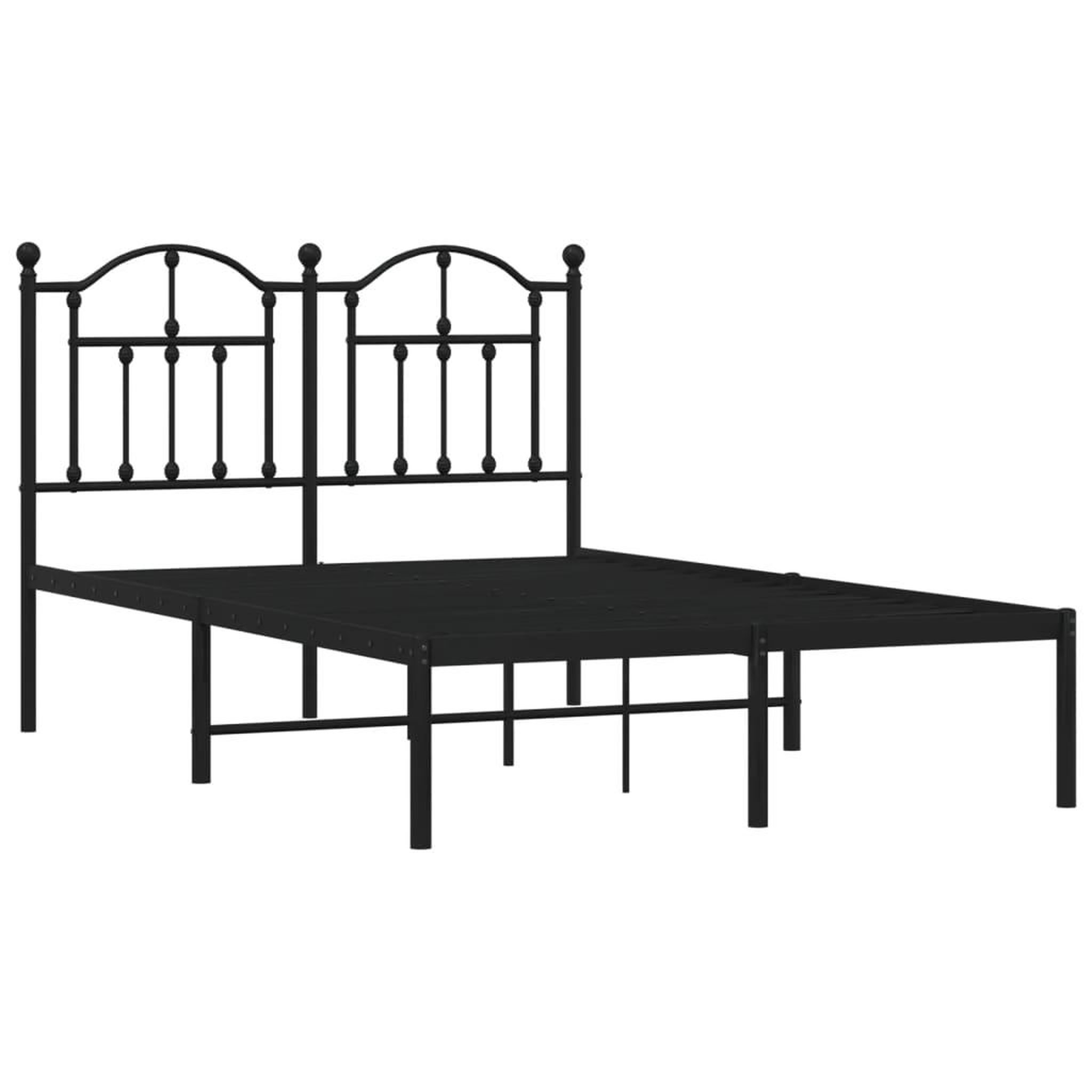 Voir la diapositive 3 : VIDAXL Cadre de lit metal sans matelas avec tete de lit noir 120x200cm