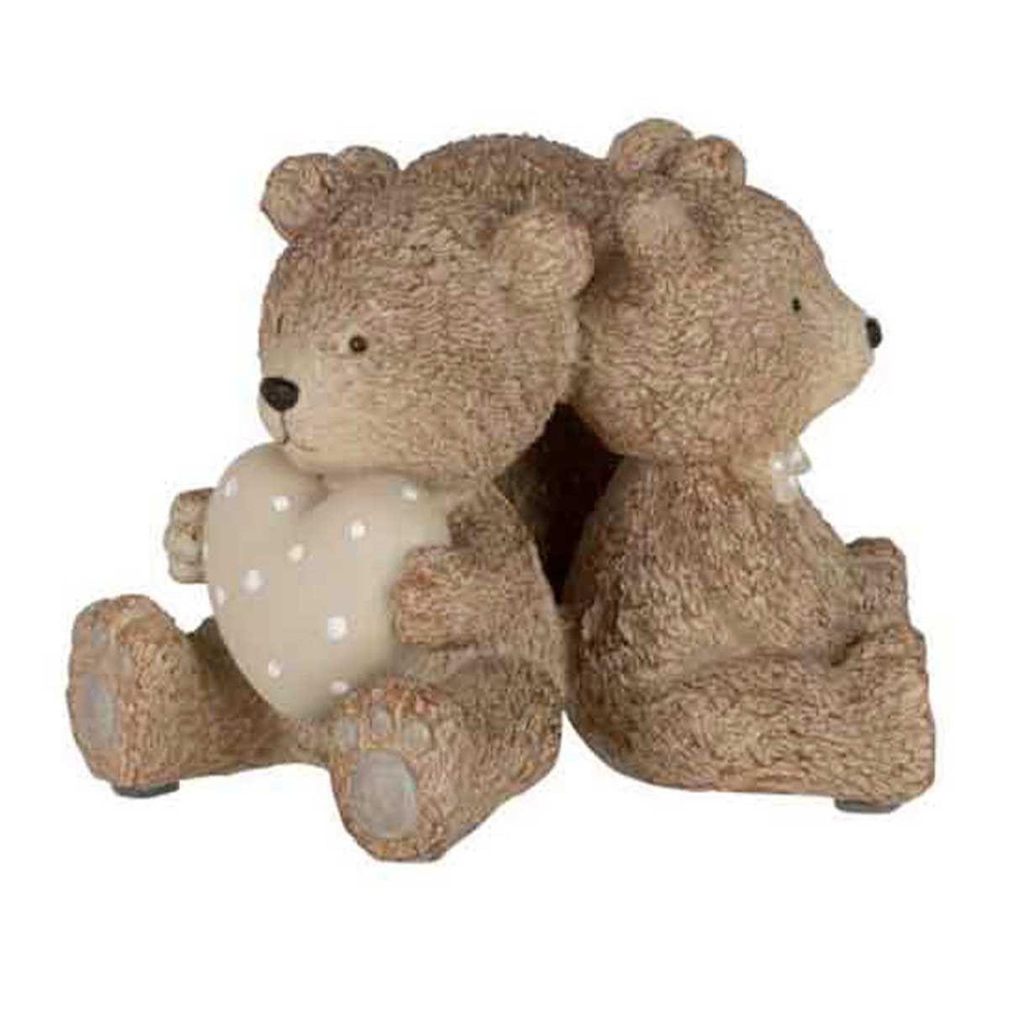 J-LINE Statuette déco enfant  3 ours  17cm marron