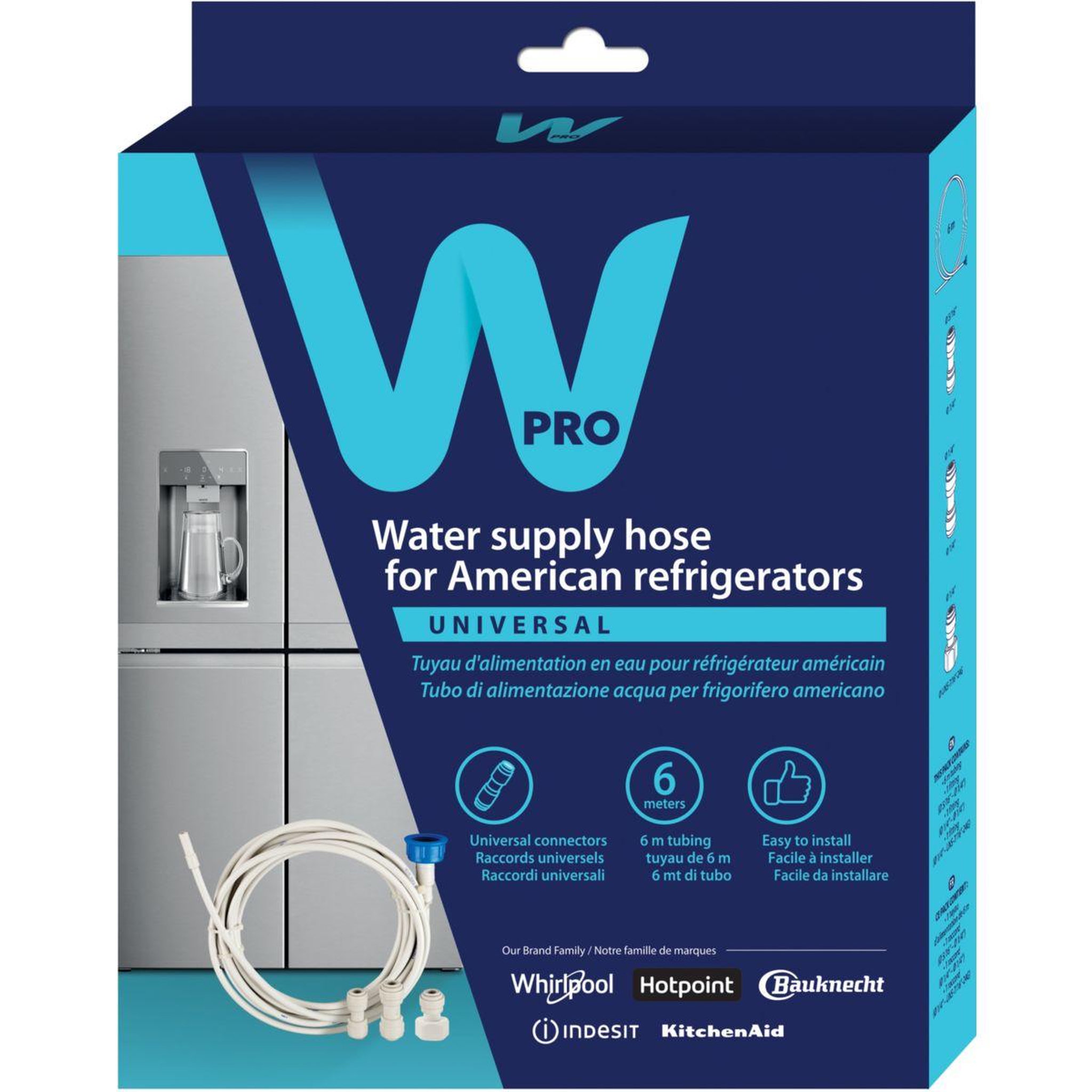 Voir la diapositive 3 : WPRO Tuyau d'alimentation d'eau refrigérateur américain ukt002