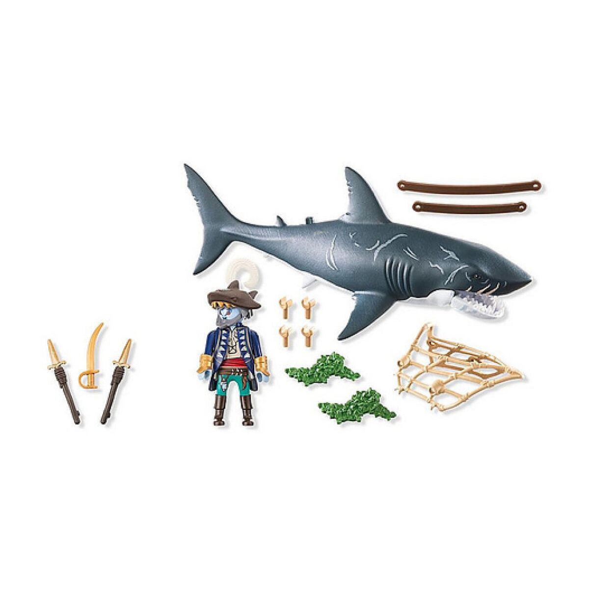PLAYMOBIL 71793 Pirate et requin géant avec machoire articulée