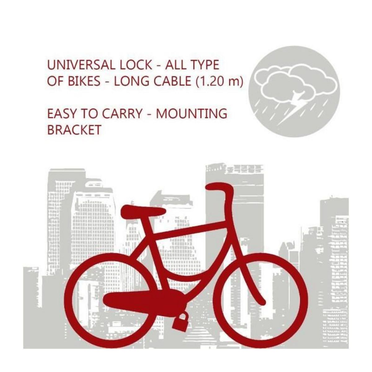 Master lock Antivol U avec Câble [A Clé] [Support de Vélo Universel] [Antivol Certifié] [Modèle XL] 8285EURDPRO