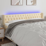 VIDAXL Tete de lit a LED Creme 203x16x78/88 cm Tissu