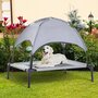Voir la diapositive 2 : PAWHUT Lit pour chien chat sur pieds lit de camp lit surélevé rafraîchissant velum anti-UV Oxford micro-perforé parasol et sac de transport inclus dim. 61L x 46l x 61H cm gris noir