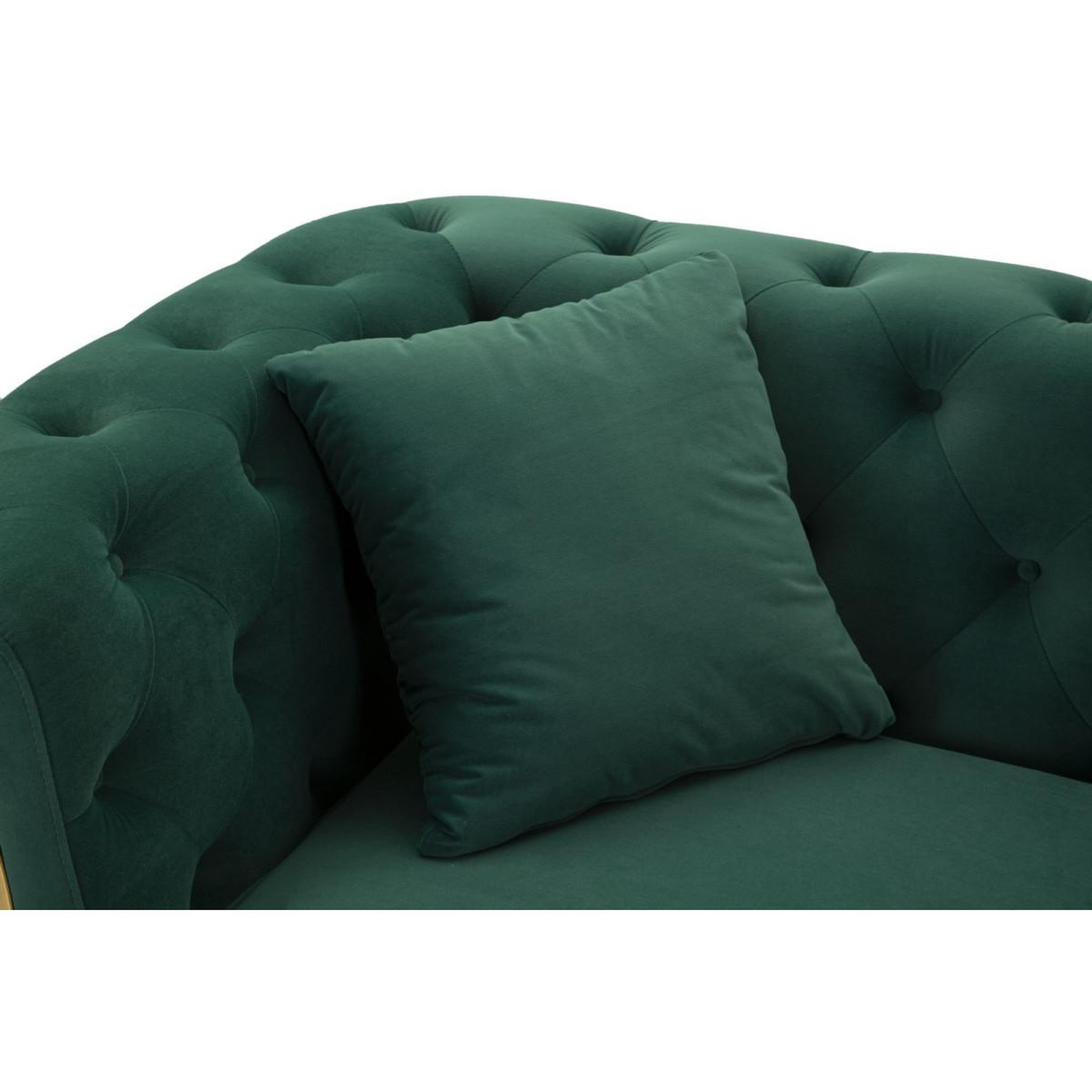 Voir la diapositive 4 : Paris Prix Canapé 2 places en velours capitonné  emy  162cm vert