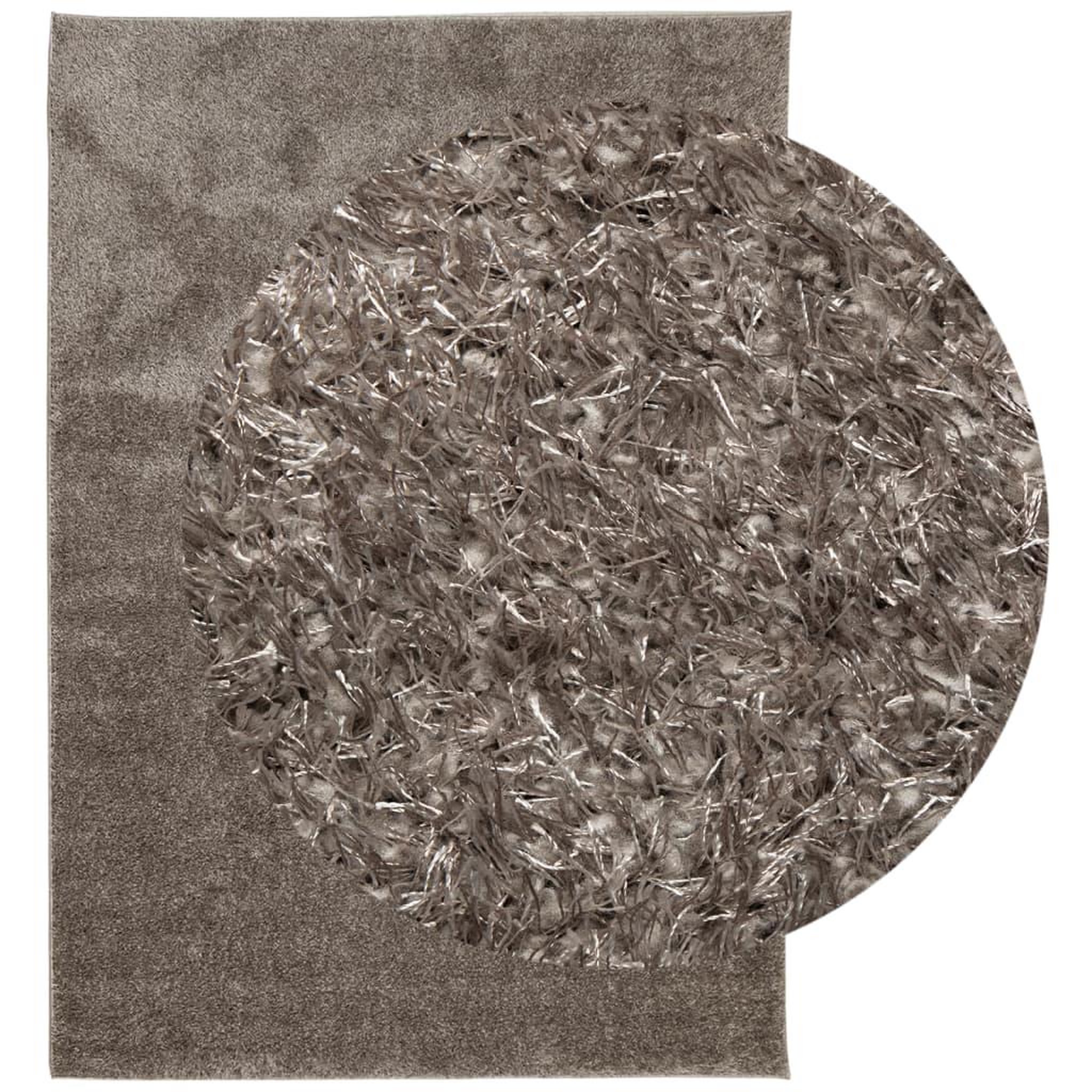 Voir la diapositive 3 : VIDAXL Tapis ISTAN a poils longs aspect brillant gris 120x170 cm