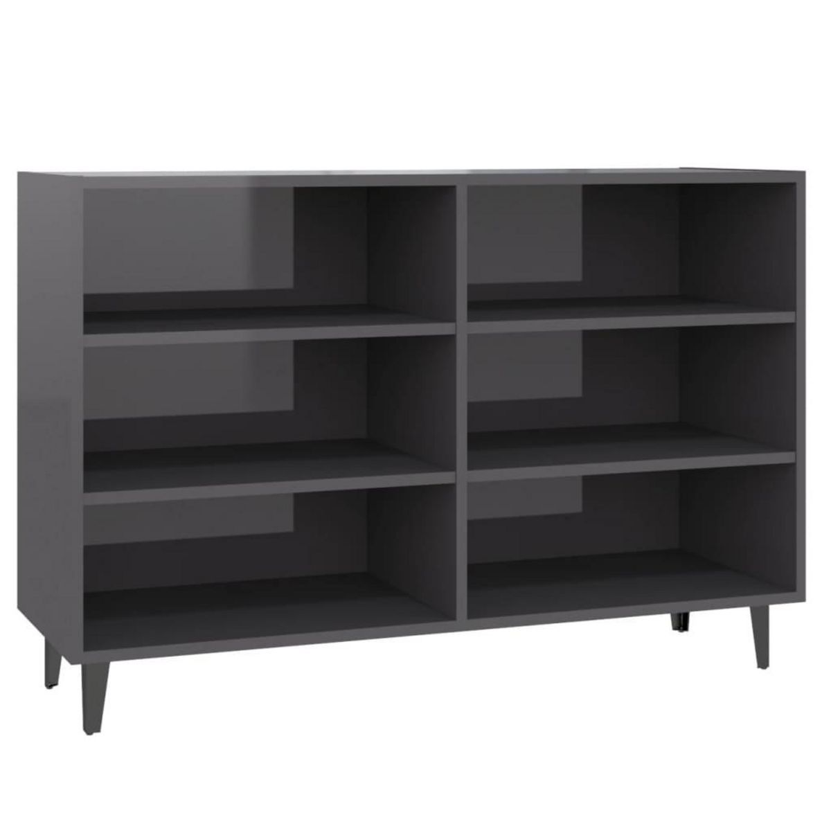 VIDAXL Buffet gris brillant 103,5x35x70 cm bois d'ingenierie