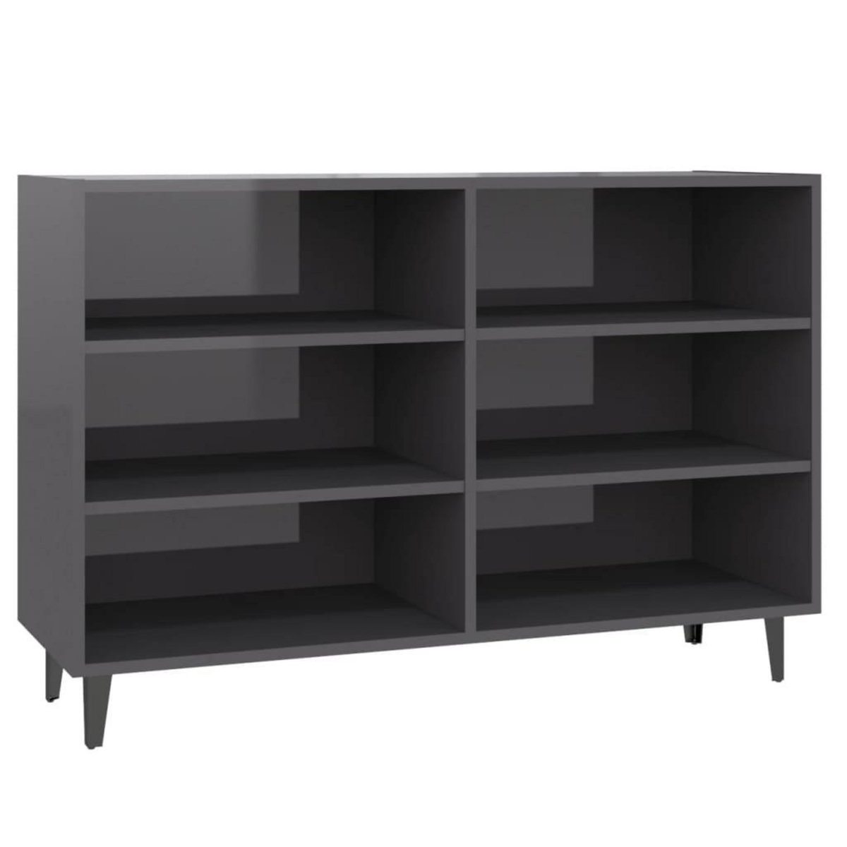 VIDAXL Buffet gris brillant 103,5x35x70 cm bois d'ingenierie