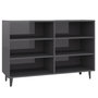 Voir la diapositive 2 : VIDAXL Buffet gris brillant 103,5x35x70 cm bois d'ingenierie