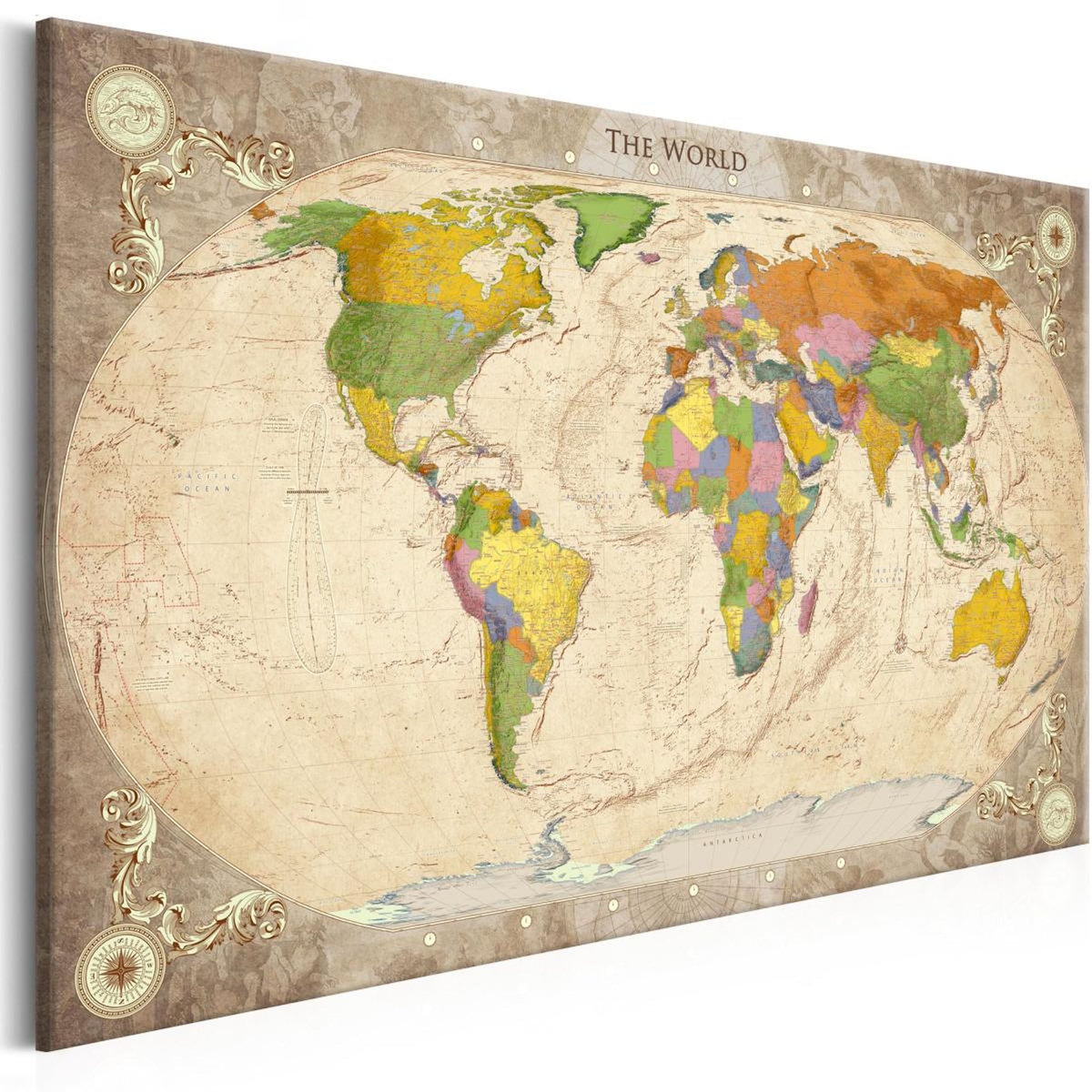 Paris Prix Tableau Imprimé  Map & Ornaments
