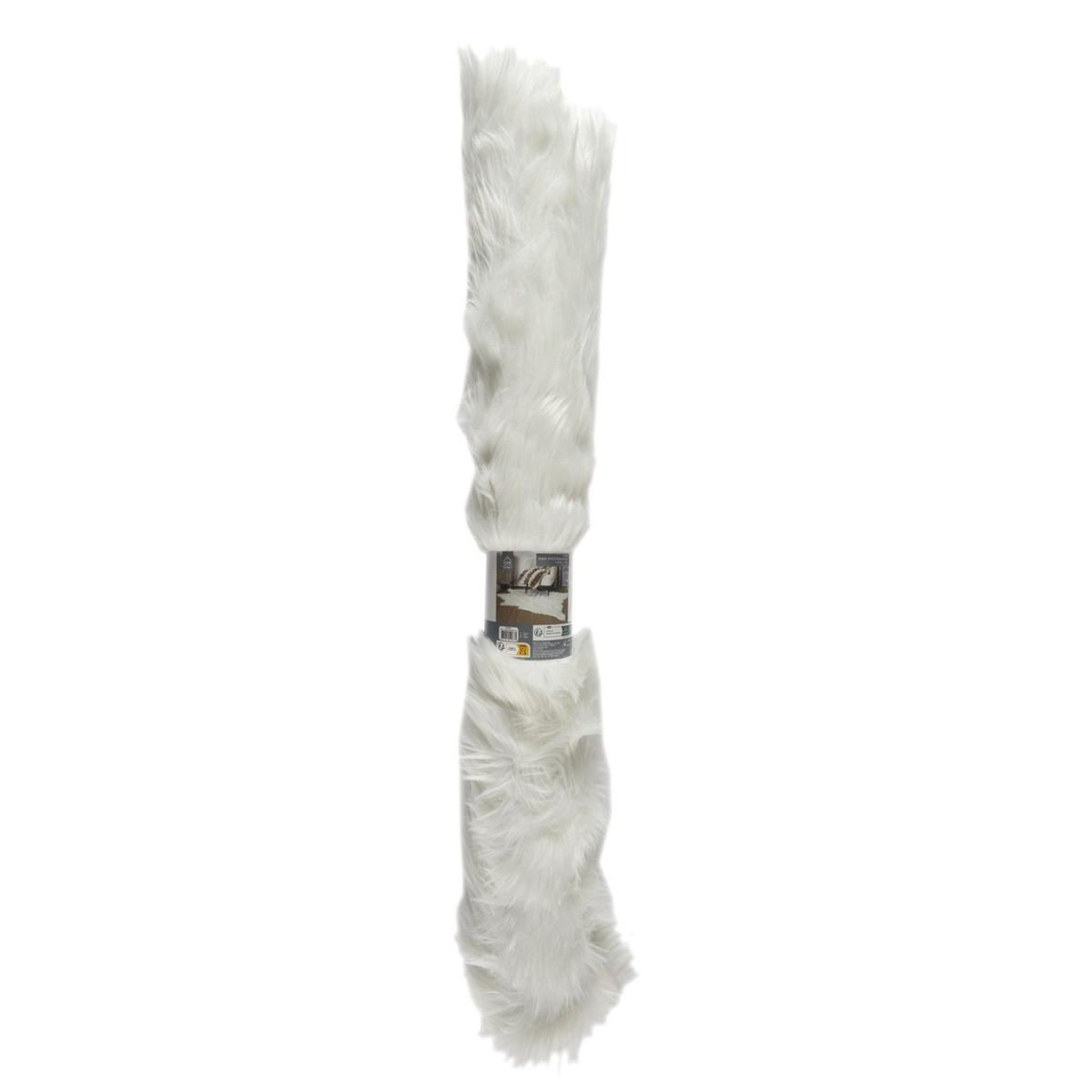 Voir la diapositive 5 : The Home Deco Factory Tapis imitation fourrure  effet peau  120x158cm blanc