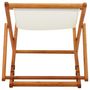 Voir la diapositive 5 : VIDAXL Chaise pliable de plage bois d'eucalyptus et tissu blanc creme