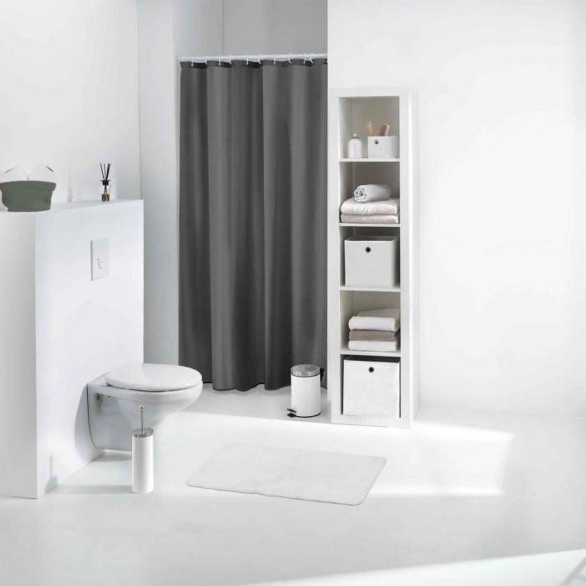 Paris Prix Rideau de Douche PEVA  Vitamine II  180x200cm Anthracite