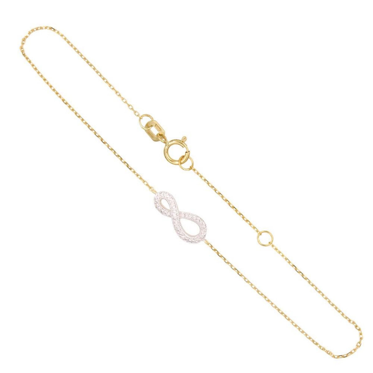L'ATELIER D'AZUR Bracelet Or Jaune et Diamants - Motif Infini Infinity - Femme