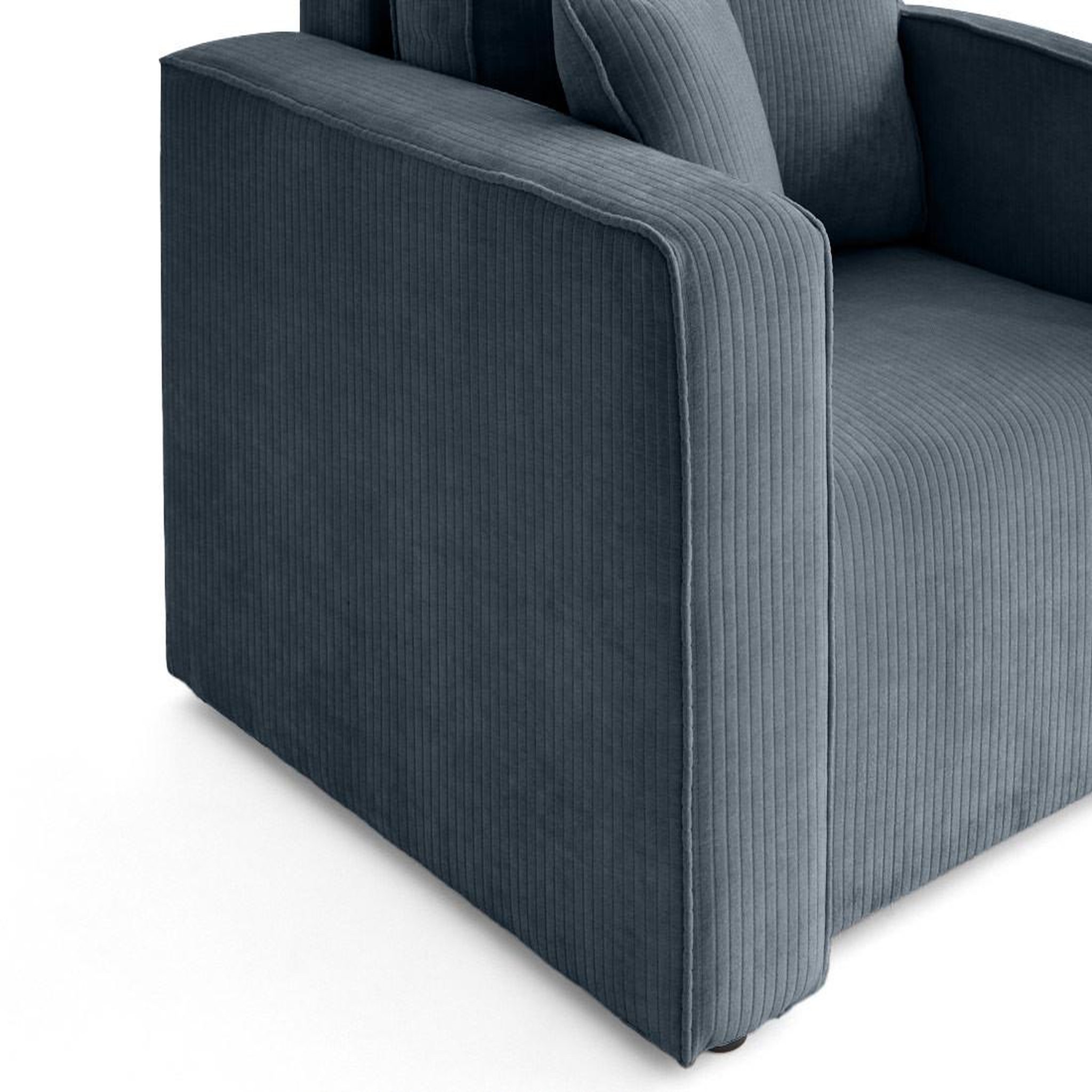 Voir la diapositive 4 : BEST MOBILIER Topaze - fauteuil en velours côtelé plat