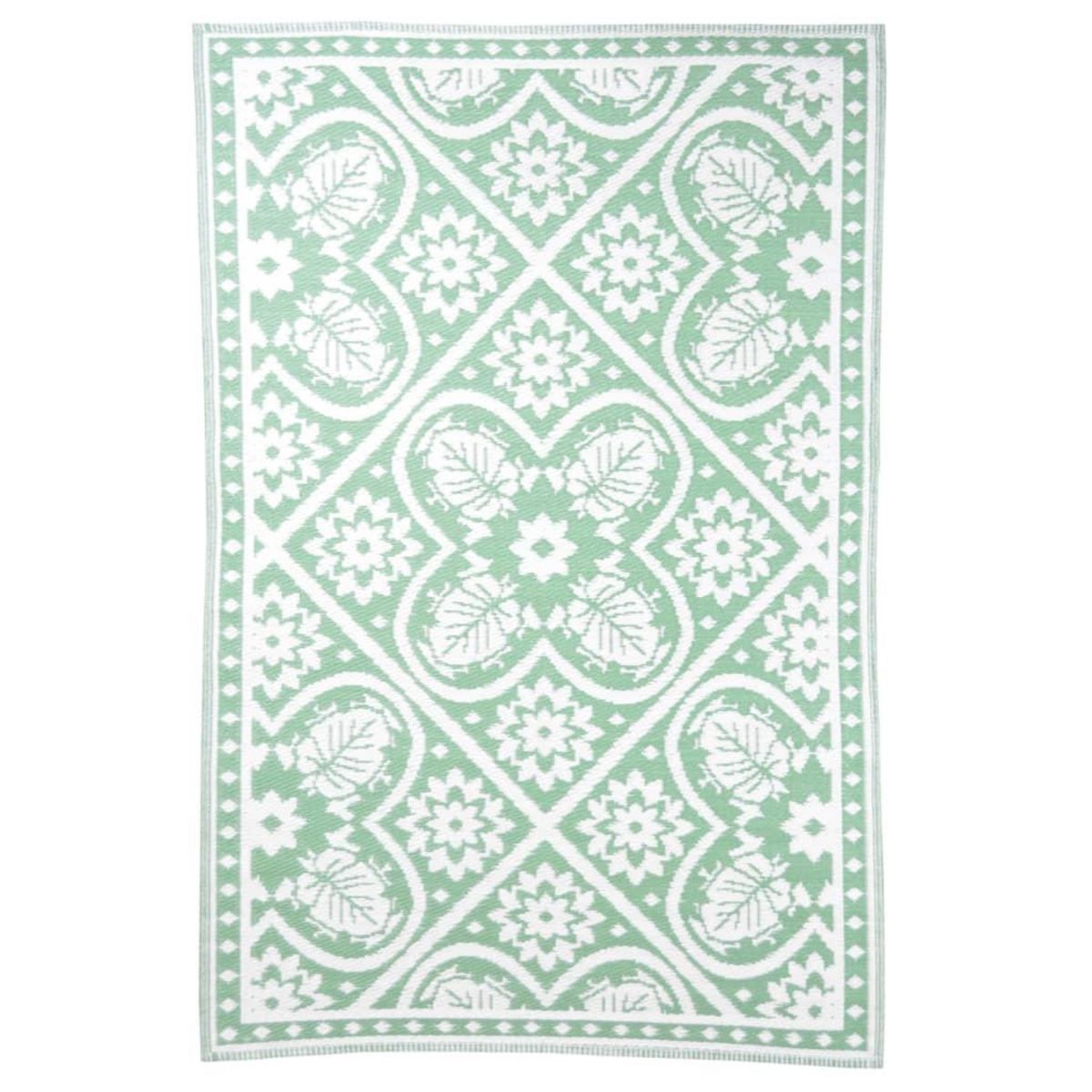 ESSCHERT DESIGN Esschert Design Tapis d'exterieur 182x122 cm Tuiles Vert et blanc