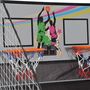 Voir la diapositive 4 : HOMCOM Panier de Basket pliable jeu de Basketball Arcade Double Shootout double panier compteur électronique 4 ballons et pompe acier noir et blanc