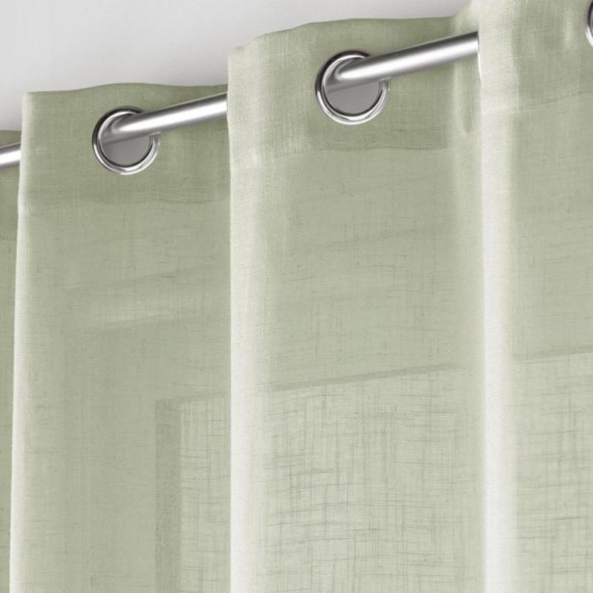 Paris Prix Rideau Voilage à Œillets  Cloris  140x280cm Sauge