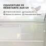 Voir la diapositive 5 : OUTSUNNY Serre de jardin 12 m² - serre tunnel 4 x 3 x 2 m porte 2 grandes fenêtres enroulables maillées acier galvanisé PE blanc