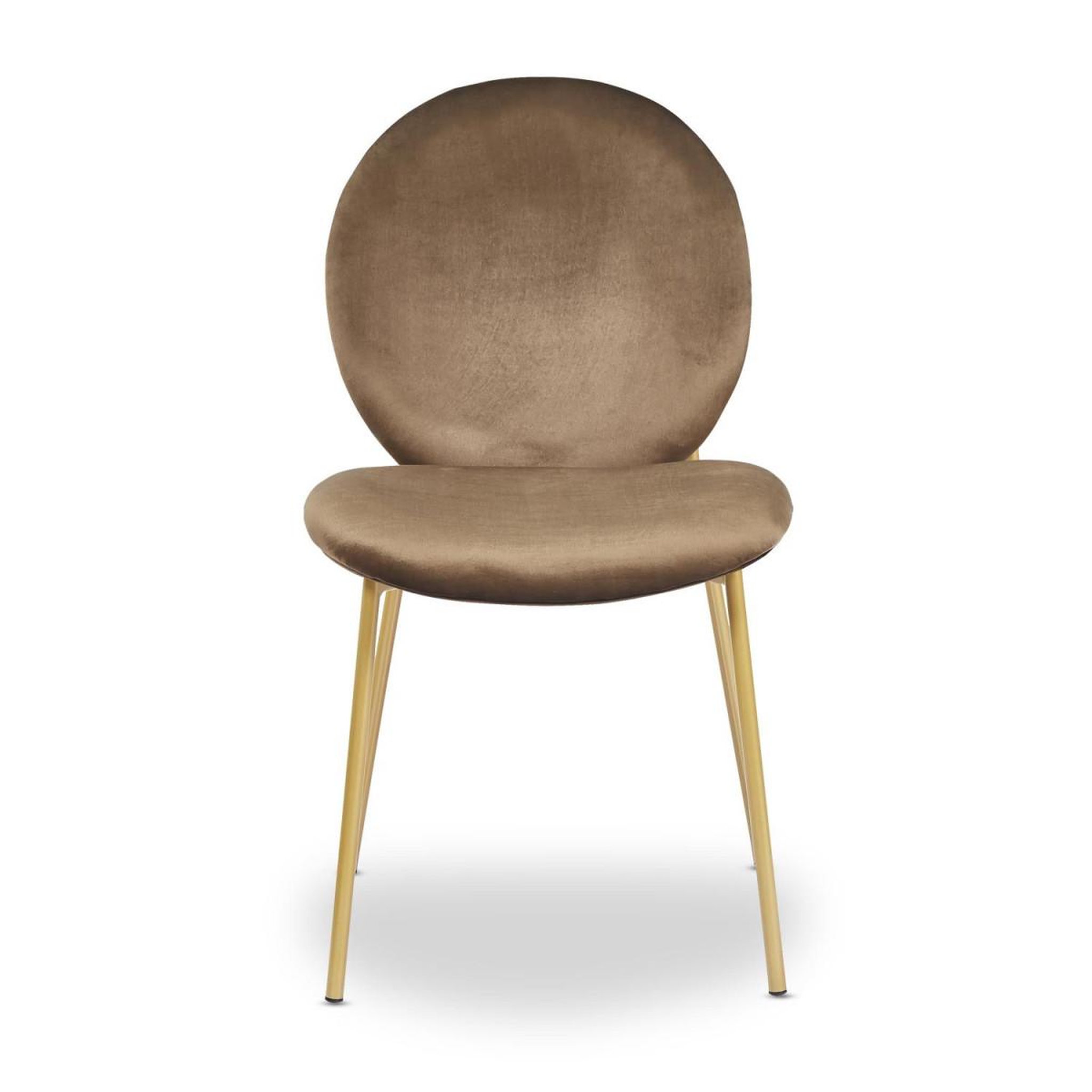 Voir la diapositive 4 : Paris Prix Lot de 2 chaises médaillon en velours  della  79cm camel