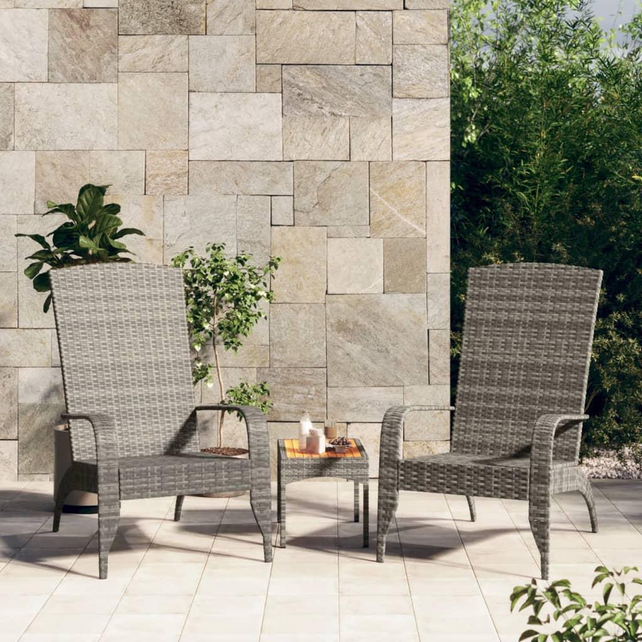 Voir la diapositive 1 : VIDAXL Chaise de jardin Adirondack Gris Resine tressee