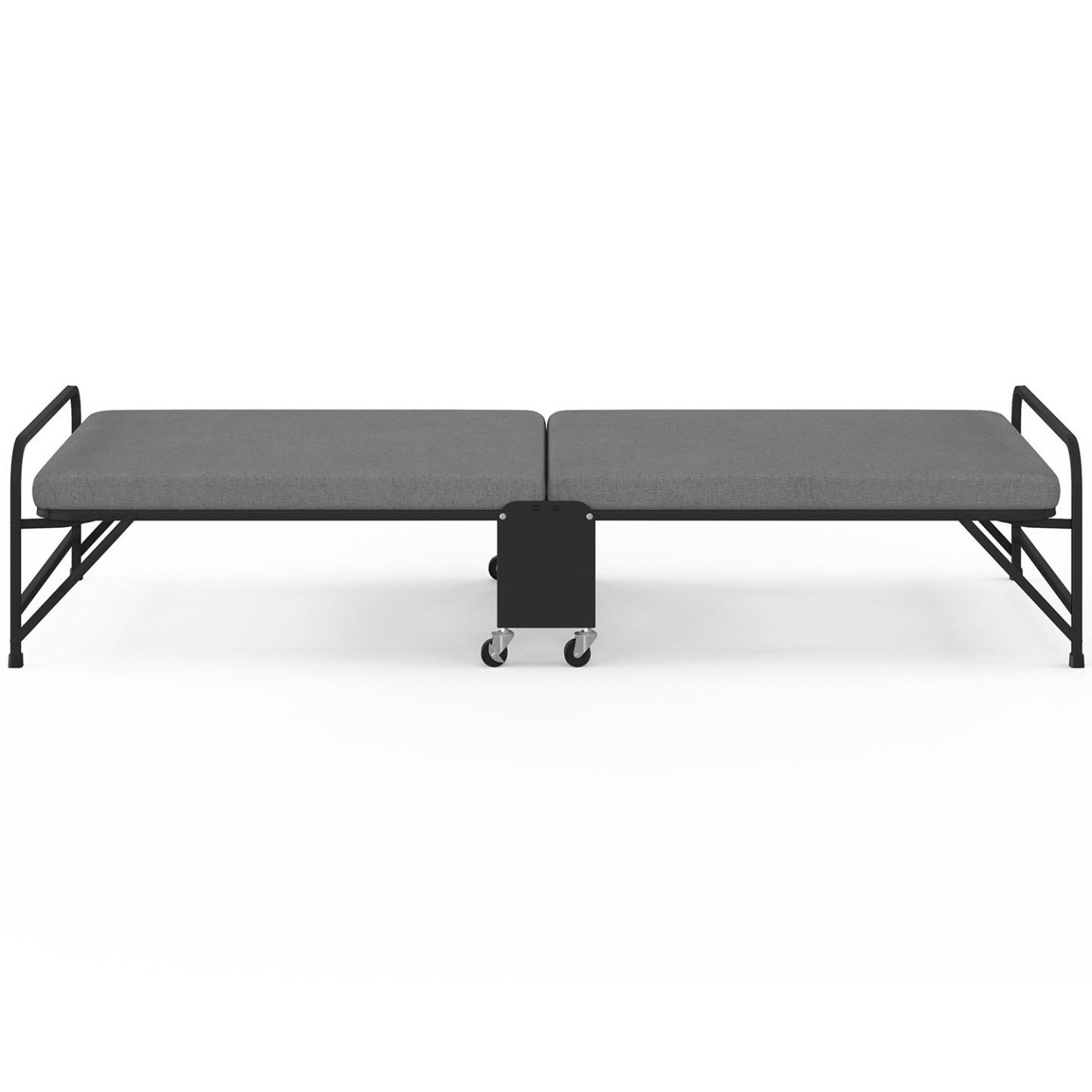 Voir la diapositive 6 : ID MARKET Lit d'appoint pliant 1 personne en métal zak avec sommier et matelas 70x190 cm gris et noir