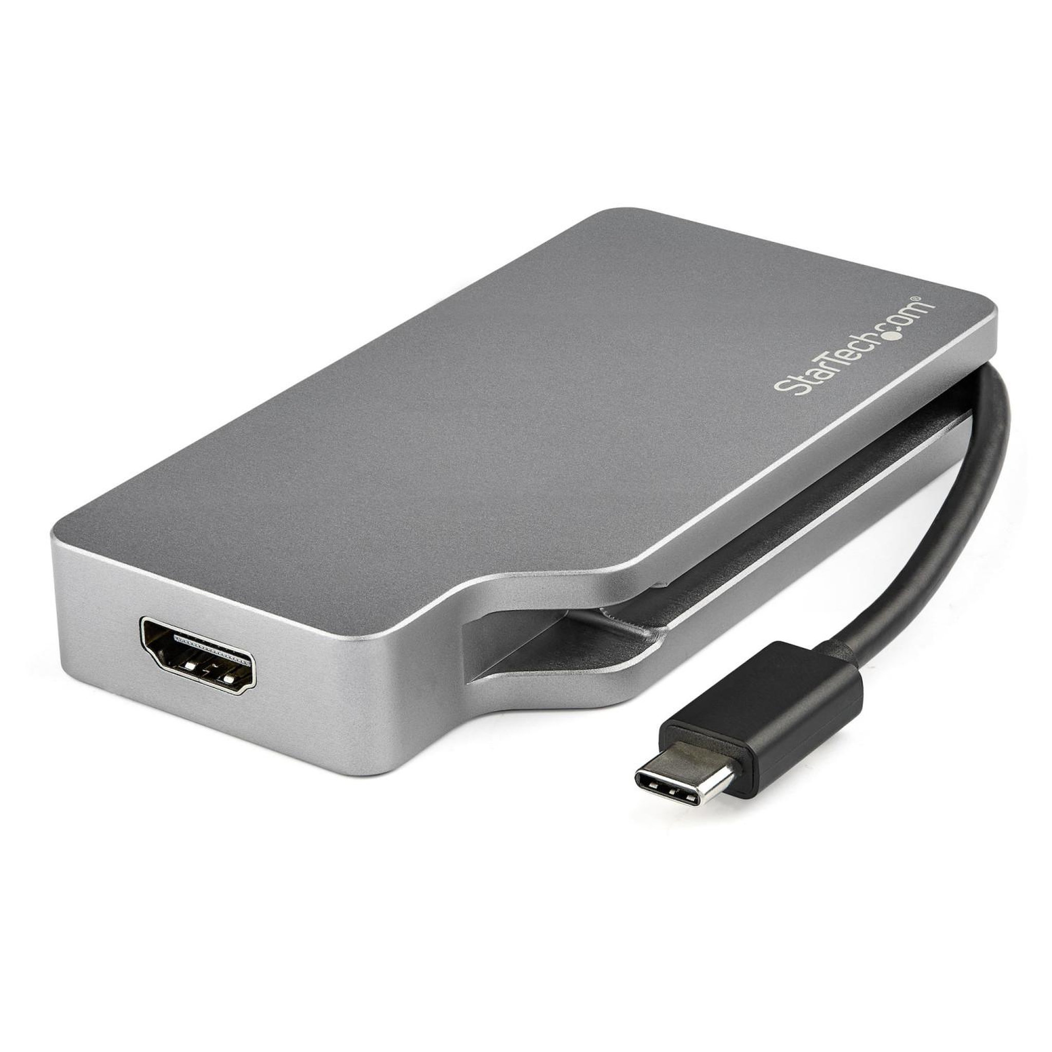 Startech StarTech.com Adaptateur Multiport USB-C avec HDMI/VGA/Mini DisplayPort ou DVI - Convertisseur USB Type C vers HDMI 2.0 ou mDP 1.2 (4K60Hz) - VGA ou DVI (1080p) - Aluminium Gris Spatial